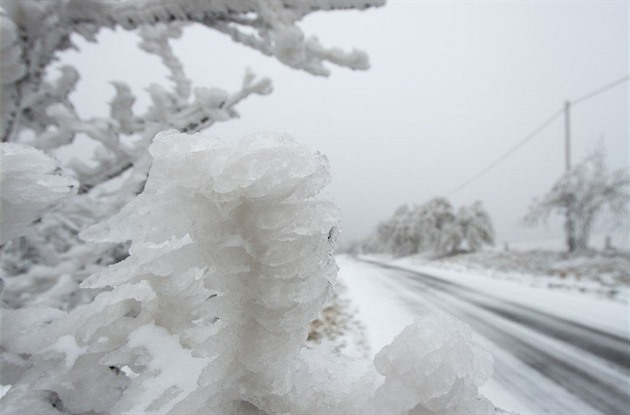 Námraza na Vysočině. Padají stromy, zavřené jsou dvě silnice na Třebíčsku