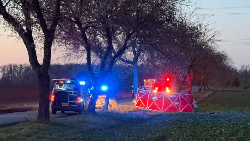 Tragická nehoda u Prahy: Řidič nepřežil náraz do stromu. Kolem příčiny úmrtí jsou nejasnosti